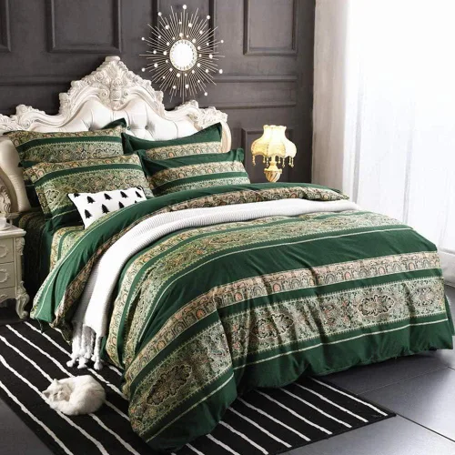 Vista 20 de ABREEZE Juego de ropa de cama de 3 piezas, estilo bohemio, retro, étnico, vintage, floral, ropa de cama bohemia, 100% algodón cepillado, damasco