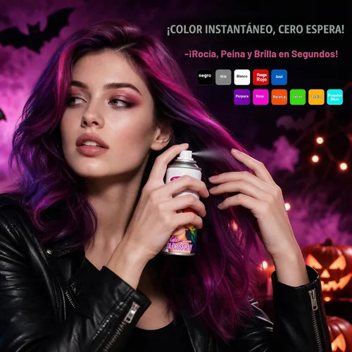 Vista 8 de Spray temporal de color rojo para el cabello para niños, mujeres