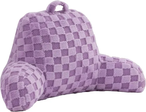 Vista 10 de Aimuan Almohada de Lectura a Cuadros Reposaespaldas de Cuña para Cama Almohada a Cuadros con Brazos Soporte para la Espalda para Sentarse en la Cama