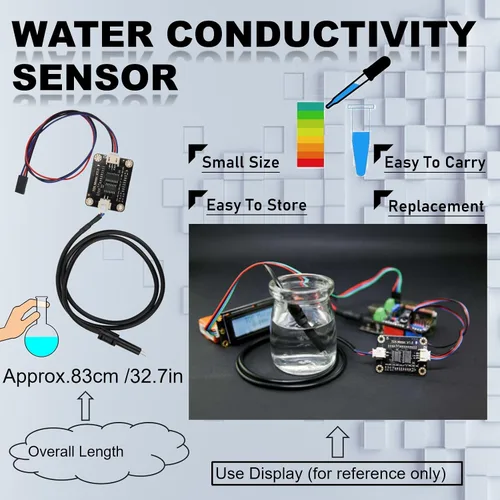 Vista 2 de Sensor de conductividad de agua TDS, módulo de sensor de monitoreo de calidad del agua, sonda de medidor TDS Plug and Play Monitoreo de calidad