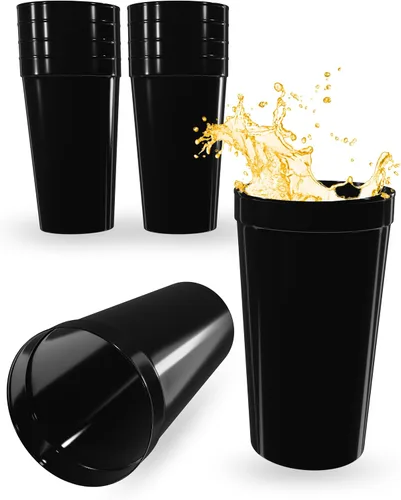 Vista 41 de PartyPrints Paquete de 100 vasos de plástico en blanco reutilizables de 10 a 12 onzas, vasos de estadio a granel, sin BPA, aptos para lavavajillas