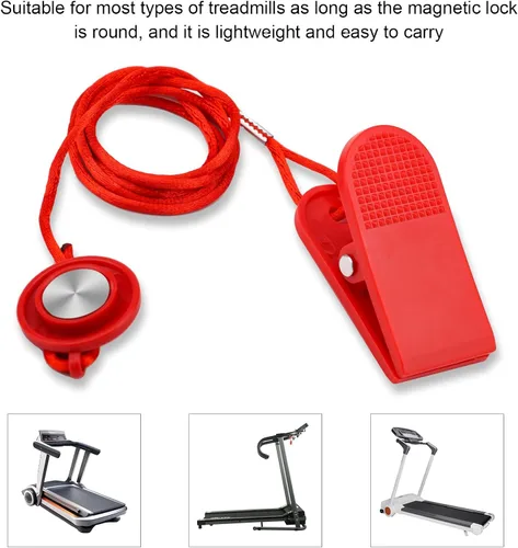 Vista 4 de XIHIRCD Llave de seguridad universal para cinta de correr, interruptor de seguridad magnético, cinta de correr redonda, repuesto de llave