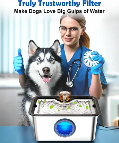 Vista 9 de 2026 Fuente de agua grande para perros y gatos SS304, dispensador de bebida para mascotas de 3 galones para perros grandes y múltiples mascotas