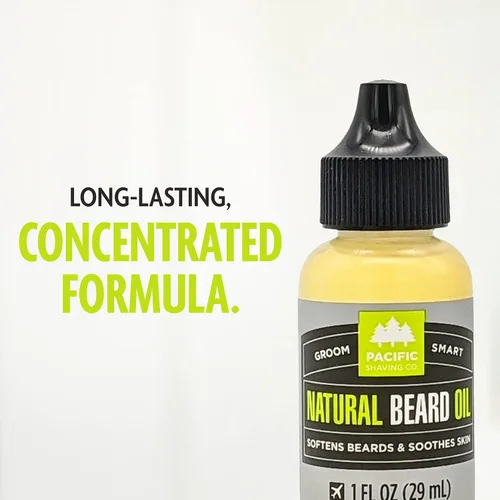 Vista 4 de Pacific Shaving Company Aceite natural para barba – Hidratante y acondicionador de barba para hombres – Aceite de aseo para reducir la picazón