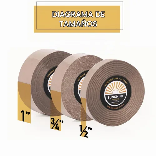 Vista 2 de Rollo de cinta adhesiva de encaje frontal para peluca, cinta de repuesto para cabello (1/2 pulgada x 3 yardas)