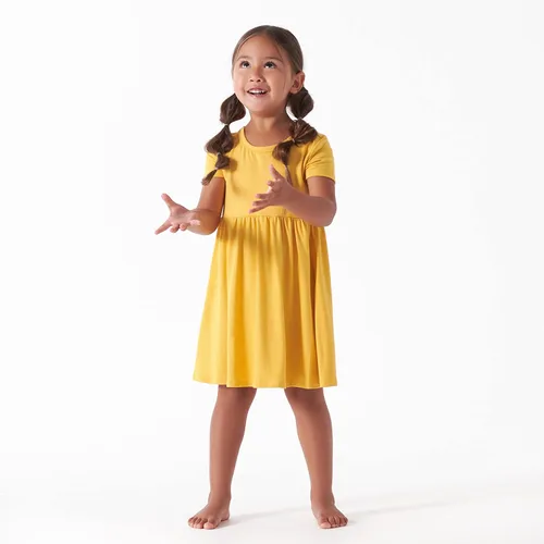 Vista 3 de Gerber Vestido de manga corta con viscosa hecho con eucalipto para bebé y niña pequeña