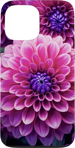 Vista 23 de Dahlia Flower Floral Nature Garden Funda con diseño granate rosa y morado para iPhone 16