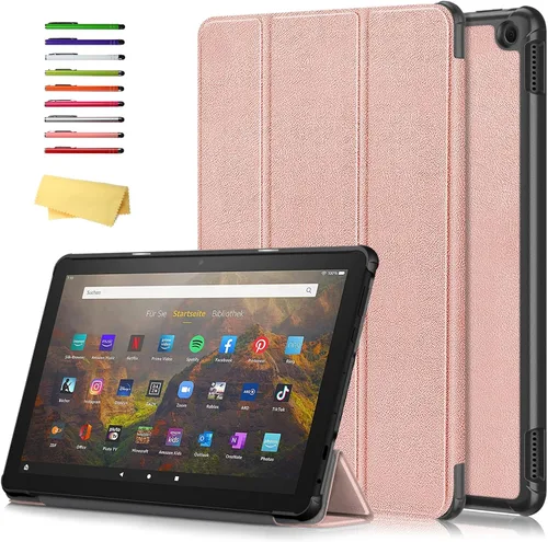 Vista 34 de Funda tipo folio para Amazon Kindle Fire HD 8 y Fire HD 8 Plus (se adapta tanto a 12ª/10ª generación, 2022/2020) con soporte inteligente de piel