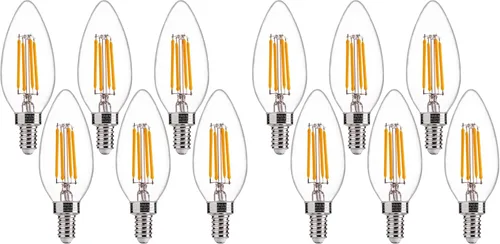 Vista 21 de FLSNT Bombillas LED ámbar para candelabros equivalentes a 40 W, bombillas LED B11 E12, 2200 K blanco cálido, regulable, 330 lm, 96 unidades UL