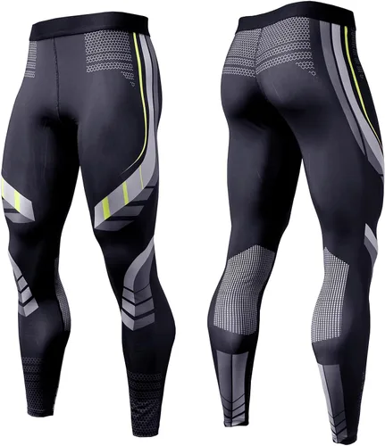 Vista 5 de OEBLD Pantalones de compresión para hombre con bloqueo UV, mallas para correr, paquete de 1 o 2 leggings para gimnasio y yoga para entrenamiento