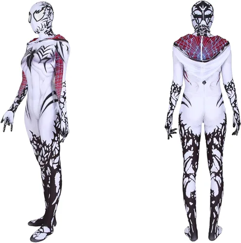 Vista 4 de Gwen Stacy - Disfraz de superhéroe de tela de elastano en el versículo de araña Gwenom