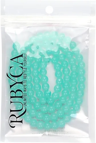 Vista 26 de RUBYCA 1 hebra 10MM Jade imitación ronda pintado recubierto de cuentas de vidrio DIY fabricación de joyas bebé rosa