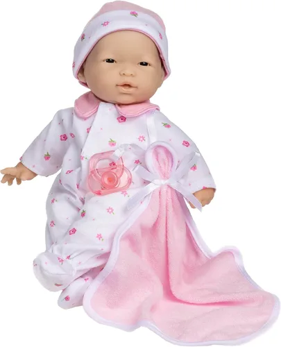 Vista 9 de La Baby Hispanic - Muñeca bebé hispana de cuerpo suave pequeño de 11 pulgadas JC Toys - La Baby Lavable Traje floral rosa extraíble con Mono