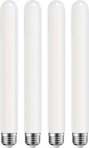 Vista 11 de Leools Bombilla LED esmerilada T10, bombilla LED tubular regulable E26, 8 W igual a 60 W, 3000 K, blanco suave, CRI90+, 600 lm, base E26