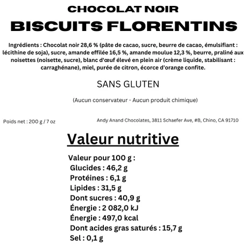 Vista 9 de Andy Anand - Galletas Florentinas de chocolate oscuro, 24 unidades, 7 onzas