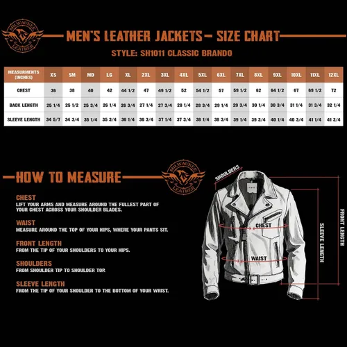 Vista 3 de Milwaukee Leather - Chaqueta clásica para hombre con encaje lateral estilo policía M/C, Negro