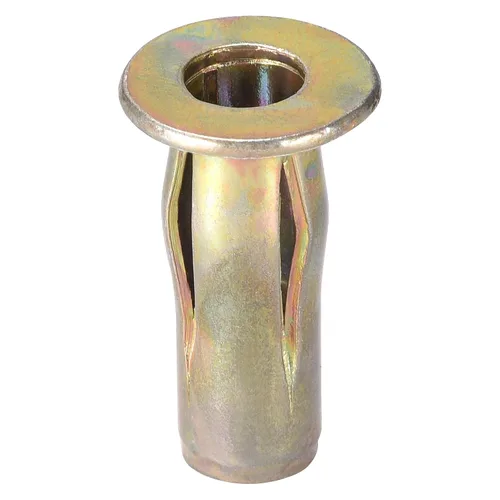 Vista 4 de uxcell Tuerca de remache de agarre múltiple, vástago preabombado M5 de acero al carbono chapado en zinc, tuerca de inserción roscada de cabeza