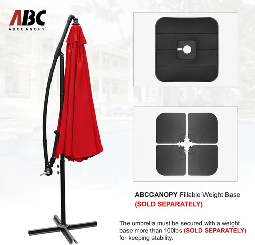 Vista 6 de ABCCANOPY Sombrillas voladizas prémium de 9 pies para patio