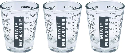 Vista 13 de Kolder Mini Medidor de Vidrio Pesado, 20 Medidas Incrementales Multiusos para Líquidos y Secos Vaso Medidor de Chupito, Verde, Juego de 2