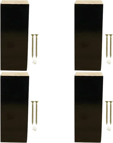 Vista 8 de Juego de 4 patas cuadradas de madera maciza para muebles, patas para silla de mesa auxiliar, patas de sofá, patas de armario, patas de banco, patas