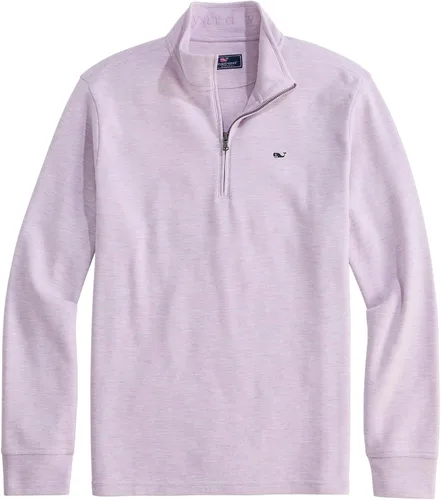 Vista 30 de vineyard vines Suéter con cremallera de un cuarto para hombre Gorra blanca
