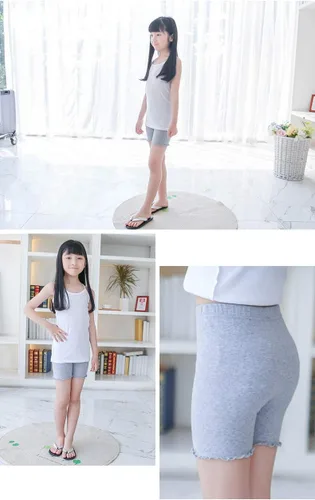 Vista 4 de Pantalones cortos para niñas, para usar debajo del vestido, pantalones cortos de bicicleta de baile para parque infantil, gimnasio, deportes,