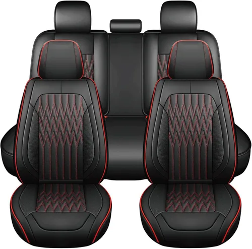 Vista 22 de Huidasource Juego completo de fundas de asiento de automóvil, funda de asiento de cuero transpirable para la mayoría de automóviles, SUV