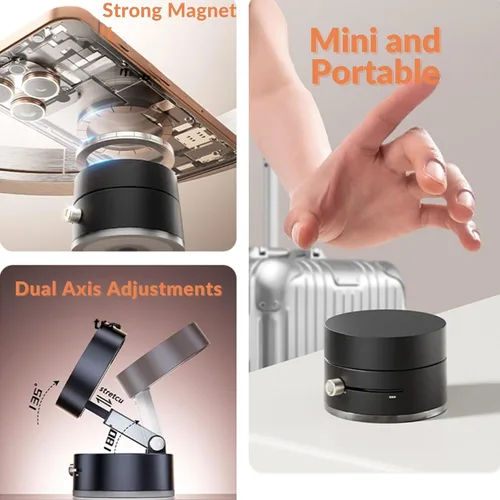 Vista 8 de Soporte magnético para teléfono al vacío, soporte de automóvil con succión de 360°, soporte para teléfono celular compatible con MagSafe