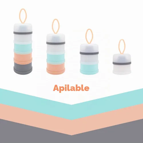 Vista 4 de Dispensador de fórmula para bebés, Contenedor de fórmula, Libre de BPA, 4 capas, Contenedor de almacenamiento de viaje para alimentación del bebé