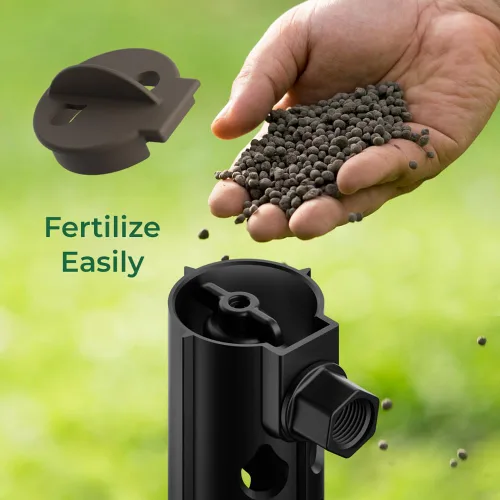 Vista 4 de Root Quencher Jr (2 unidades) - Gotero subterráneo profundo, riego de raíces de árboles y plantas, riego por goteo y estaca de fertilizante