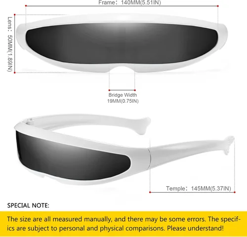 Vista 4 de SHEEN KELLY Futuristic Narrow Cyclops Mirrored Sunglasses For Men Women Cosplay Adult Rave Party Glasses Wrap