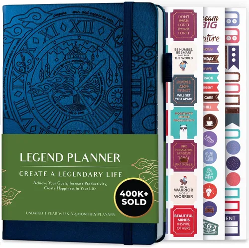 Vista 21 de Planificador Legend – planificador de vida semanal y mensual sin fecha para alcanzar tus objetivos y vivir feliz. Cuaderno organizador, diario