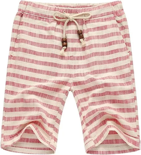 Vista 2 de sandbank Pantalones cortos de playa de lino con cordón para hombre