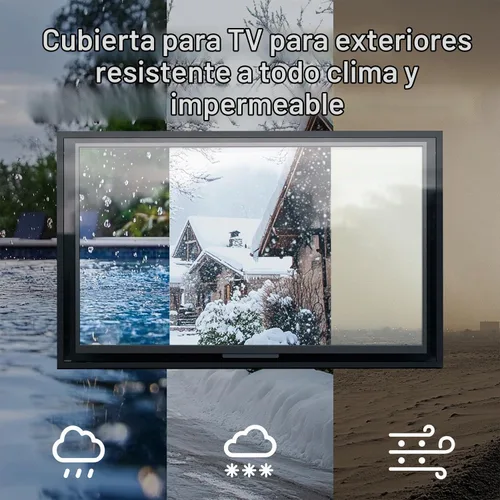 Vista 5 de Funda para TV de 28-32 pulgadas, resistente a la intemperie para exteriores, cubierta dura y duradera, funda transparente para televisión