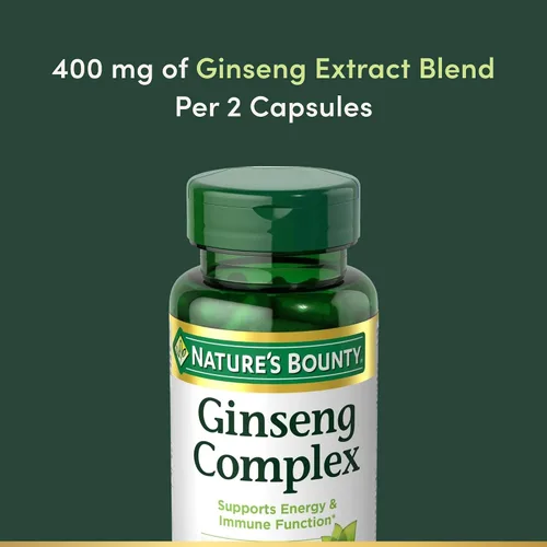 Vista 3 de Complejo herbal para la salud de Nature's Bounty, cápsulas de ginseng, 75 cada una, 74312119323, paquete de de 1, 1, 1