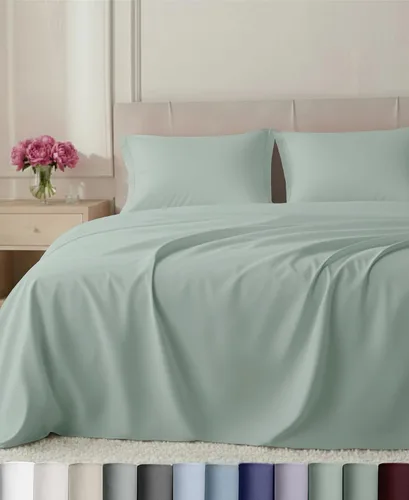 Vista 13 de California Design Den Juego de sábanas de lujo tamaño Queen, 800 hilos, 100% satén de algodón para cama tamaño Queen, juego de ropa de cama con Beige