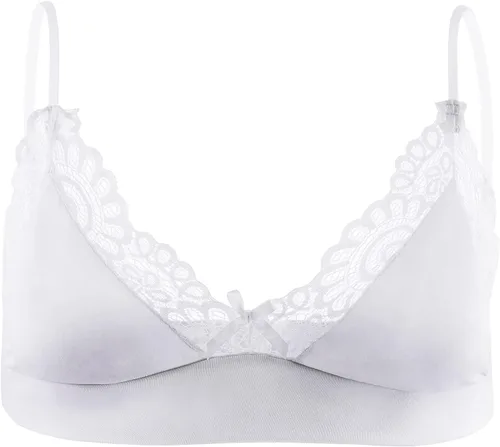 Vista 6 de ABAFIP Ropa interior de encaje para hombre, brasier floral, con lazo, cintura baja, bragas transparentes, bikini, ropa de dormir