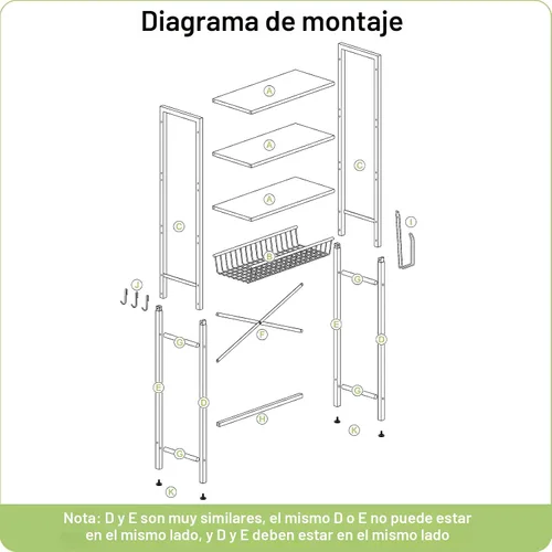 Vista 8 de Kalrin Estante de almacenamiento sobre el inodoro, estante organizador de baño de 4 niveles sobre el inodoro con estante y canasta ajustables