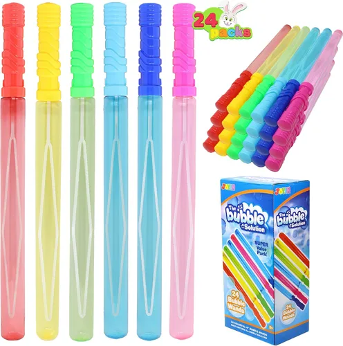 Vista 7 de JOYIN - Paquete a granel de 24 varitas grandes para burbujas, juguete de verano, uso en actividades al aire libre e interiores, para fiestas