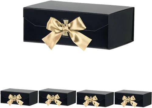 Vista 14 de GoooodGift Caja de regalo negra para regalos de 10 x 7.3 x 3.5 pulgadas, caja decorativa con cinta, caja de regalo vacía con tapa cierre magnético