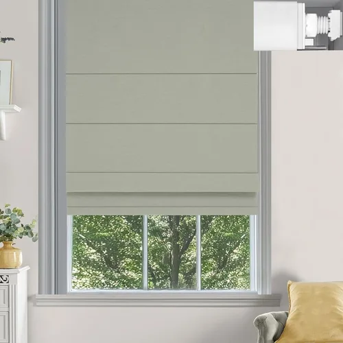 Vista 16 de Changshade Persianas romanas sin cordón para ventanas, sin herramientas, persianas romanas de tamaño personalizado, filtro de luz, persianas Beige