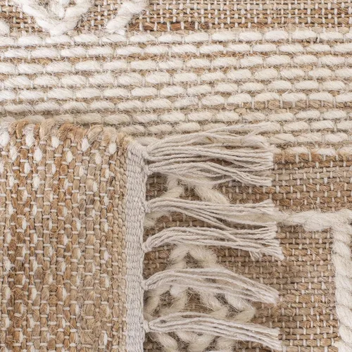 Vista 6 de SAFAVIEH Kilim Collection - Alfombra de pasillo de 2 pies 3 pulgadas x 9 pies, natural y marfil, hecha a mano con flecos bohemios, ideal para zonas