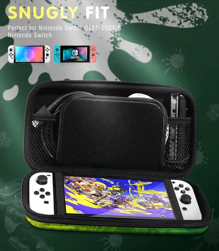 Vista 2 de TiMOVO Funda de transporte para Nintendo Switch modelo OLED 2021 y Switch, bolsa de almacenamiento de juegos de carcasa dura duradera, bolsa