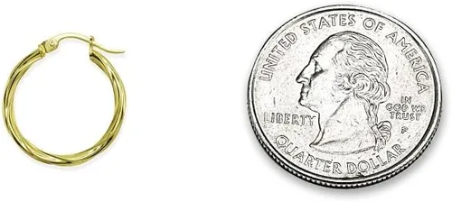 Vista 2 de Pendientes de aro redondos de plata de ley para mujeres y niñas (0.079 x 0.591in 50 mm de diámetro)