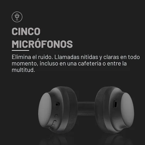 Vista 6 de Raycon The Essential Bluetooth Headphones with 3 ANC Modes, Blue Azul