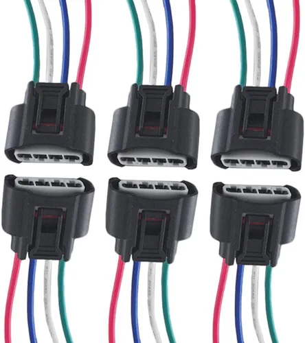 Vista 2 de Autowxjq Conector de bobina de encendido hembra, arnés de cable de 6 piezas compatible con Toyota Lexus Volvo V6