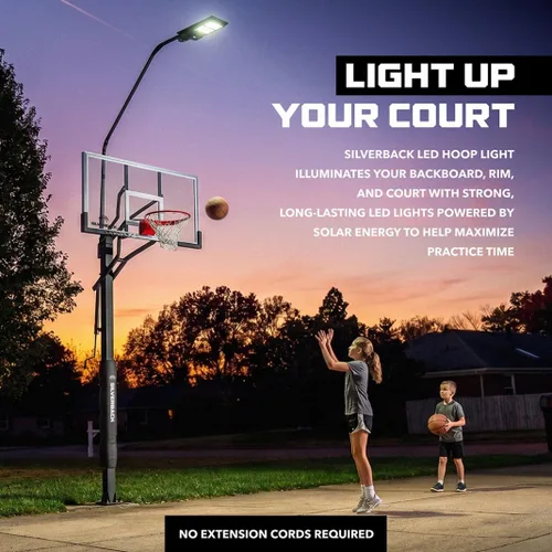 Vista 3 de Silverback La luz LED de aro de baloncesto ilumina el tablero