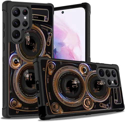 Vista 25 de Funda para Galaxy S22 Ultra, resistente 3 en 1, híbrida de plástico duro y silicona suave, a prueba de golpes, funda de protección contra caídas