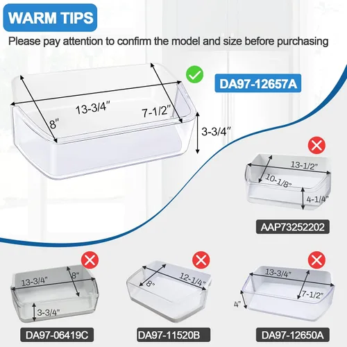 Vista 3 de Actualizado DA97-12657A Estante de puerta de refrigerador (izquierda) para Samsung Refrigerador Estante de repuesto para estante de refrigerador
