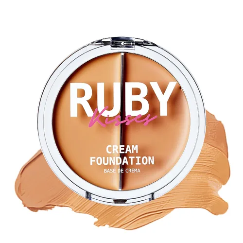 Vista 15 de Ruby Kisses 3D Face Creator - Base y corrector en crema, 12 horas de duración, cobertura media a completa, no grasa, ideal para maquillaje y paleta